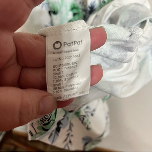 NWT Womens PatPat Ruffle Sleeve Hi-Lo Floral Print Teal White Dress Size Medium - Picture 3 of 8